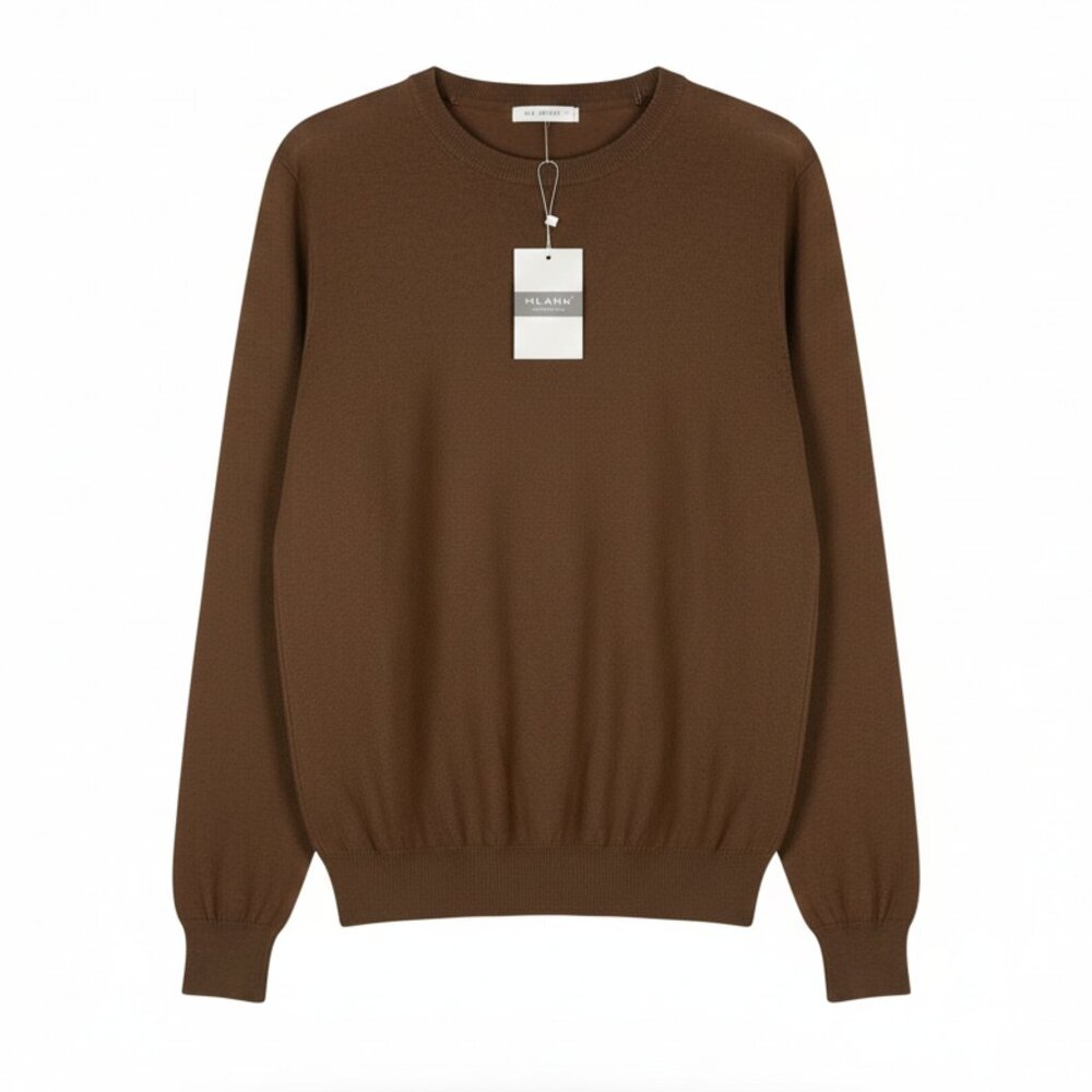 NWT Men's Brown Long Sleeve Lightweight Sweater - Size XL